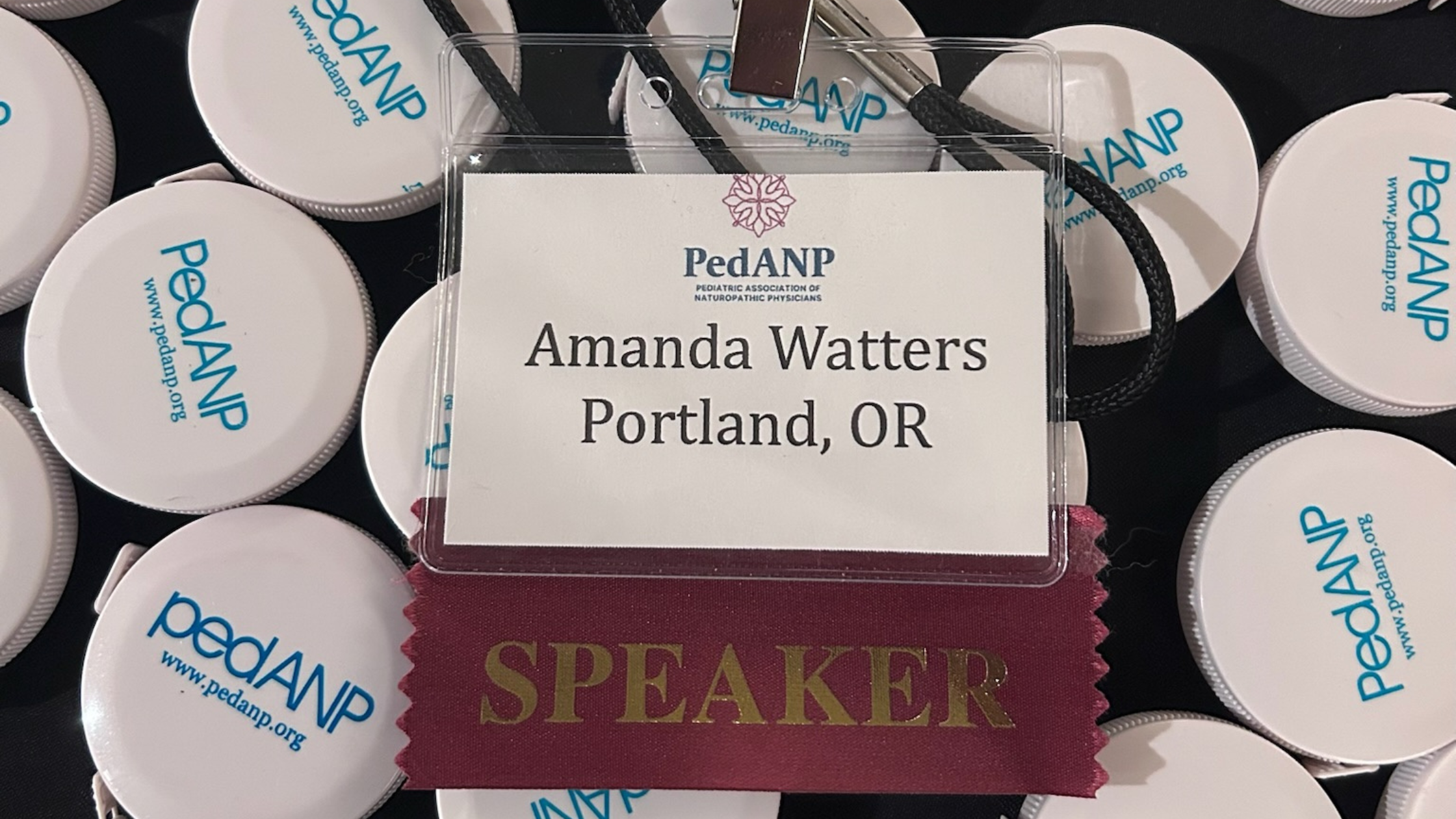 Dr. Amanda Watters speaking at PedANP Conference