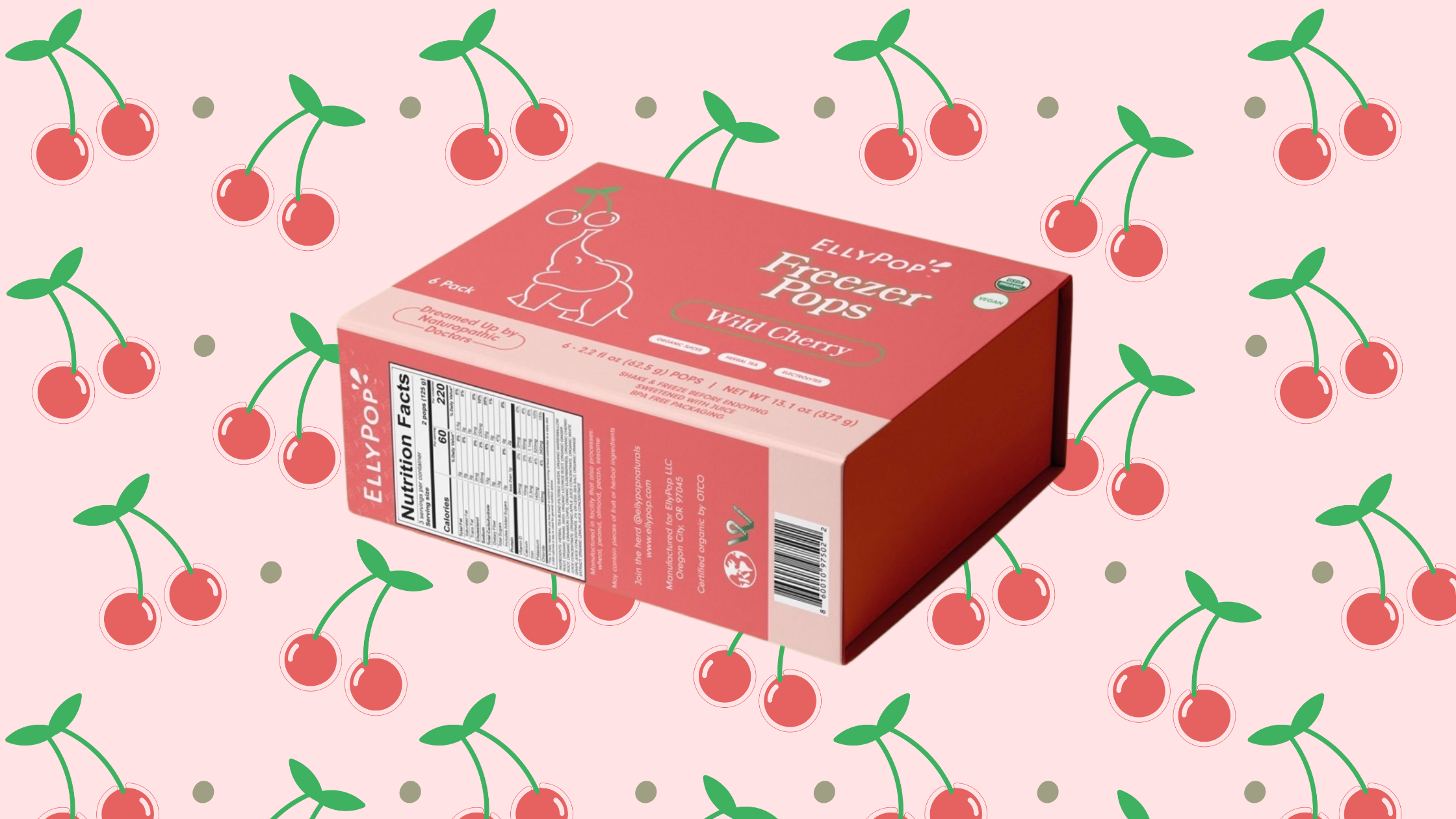 Wild Cherry EllyPop Freezer Pop Is Here! Organic, Vegan & Kid-Friendly Hydration