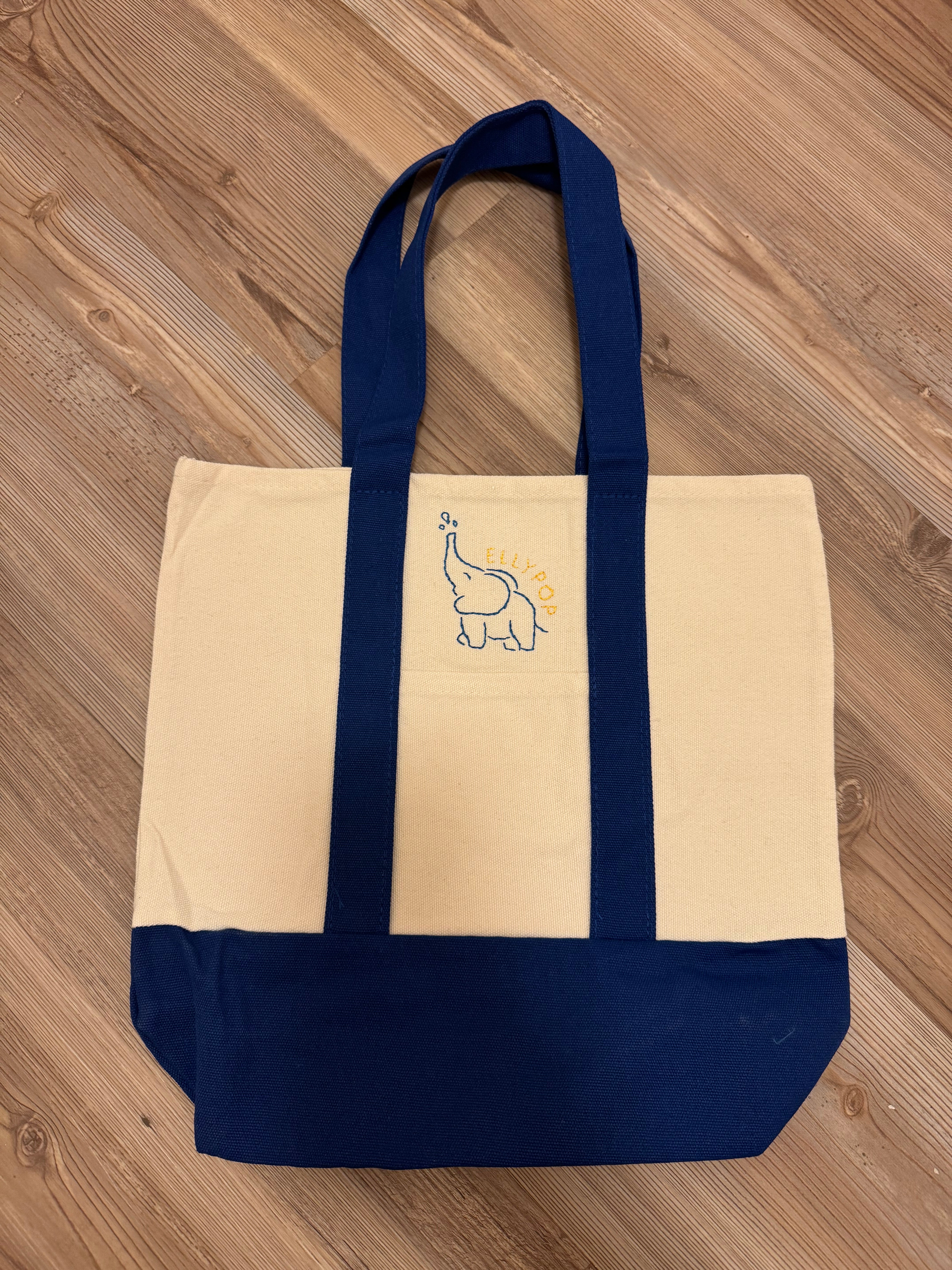 EllyPop navy tote bag