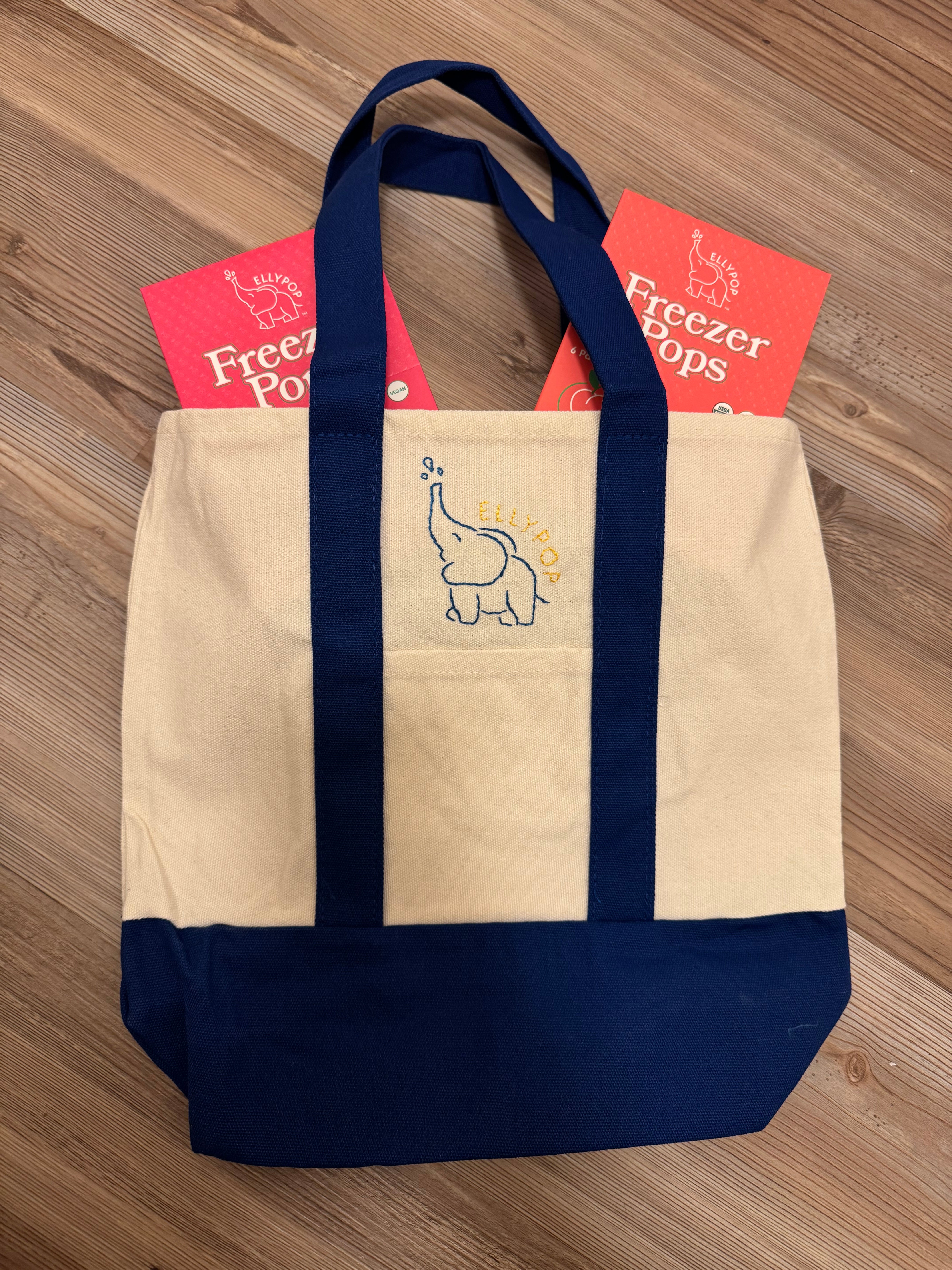 EllyPop tote bag with EllyPops inside