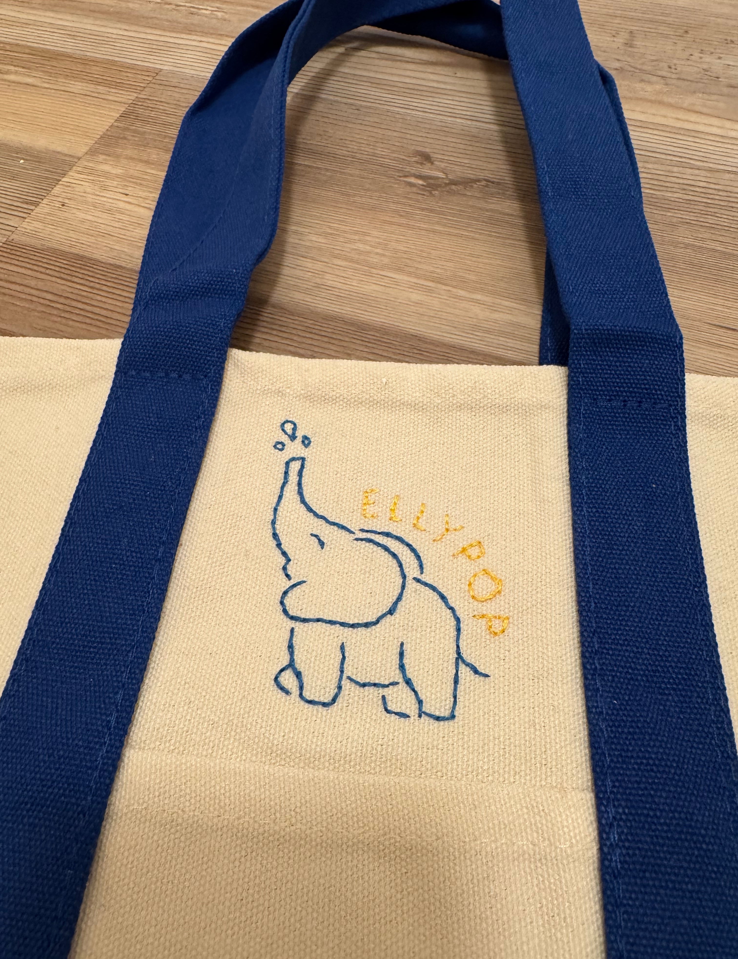 EllyPop tote bag showing EllyPop logo
