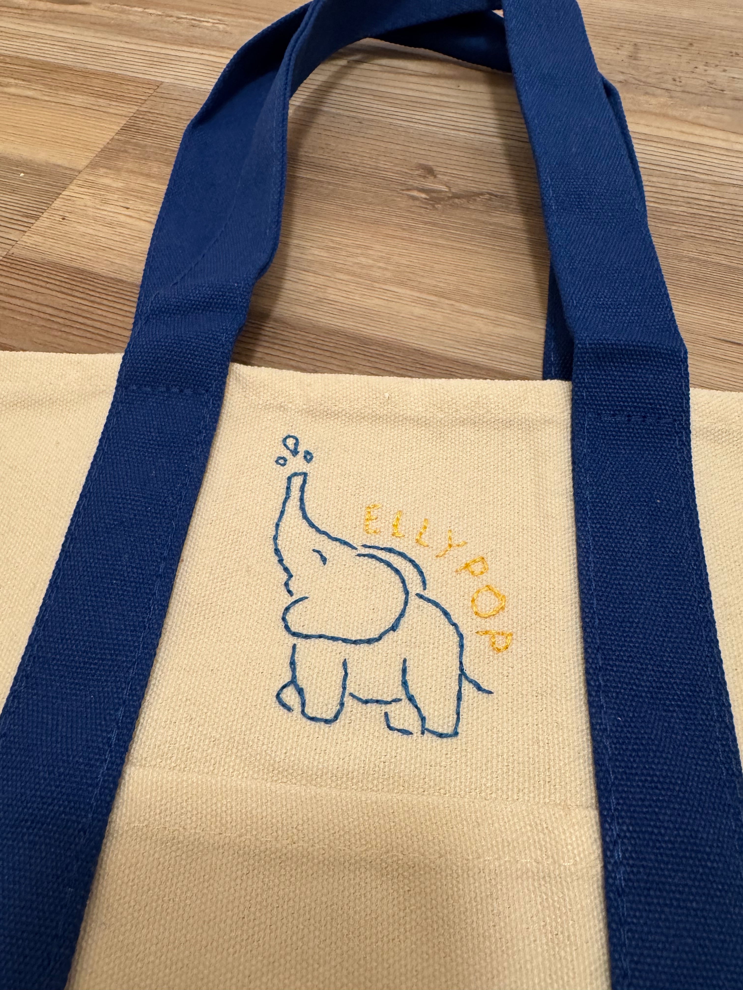 EllyPop tote bag showing EllyPop logo