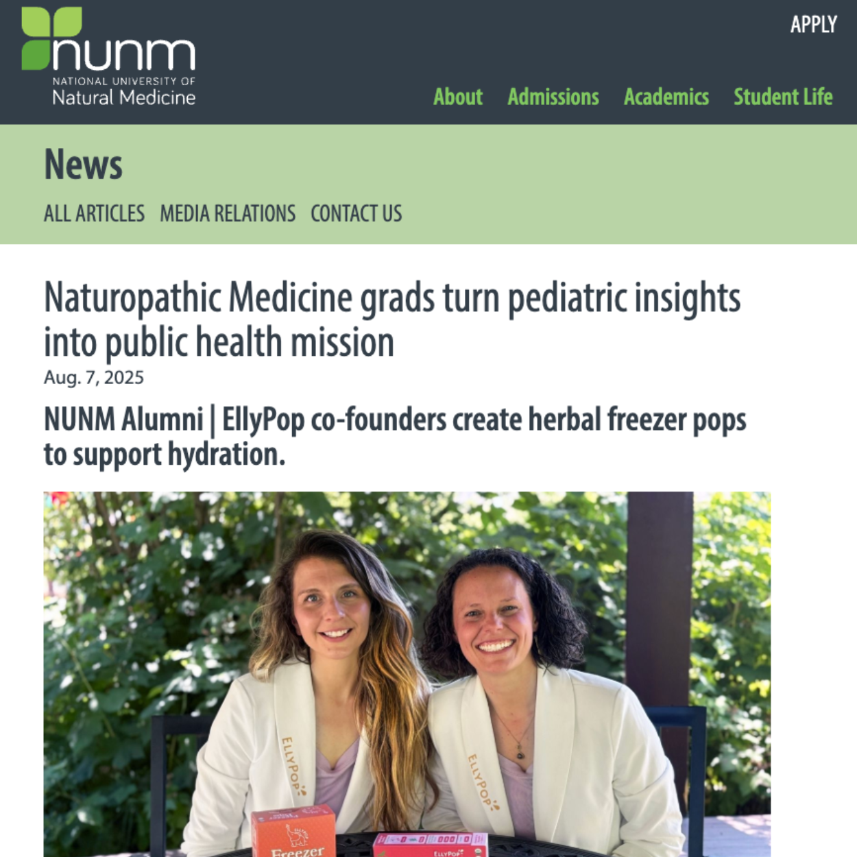 National University of Natural Medicine featuring EllyPop with Amanda Watters and Jackie Kirihara